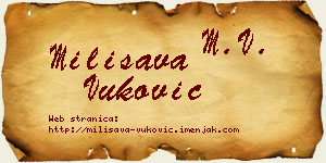 Milisava Vuković vizit kartica